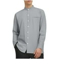 thumbnail image 1 of Afuyipoi Men Solid Button-Up Shirts,with Pocket Solid Color Regular Fit Dress Shirt Men Gray M, 1 of 6