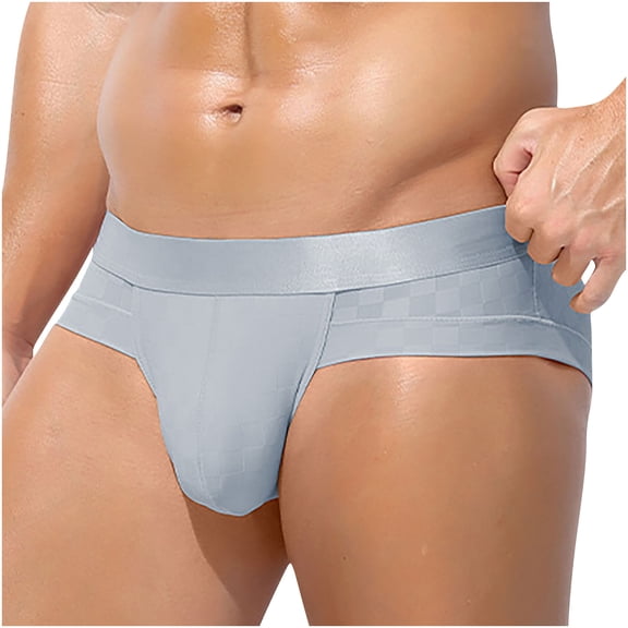 Afuyipoi Men Triangle Underpants,Lightweight Elastic Waist Quick Dry Hipster Briefs Gray 2XL
