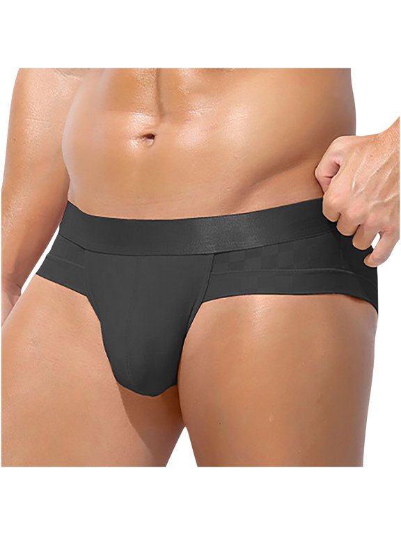Men Triangle Underpants,Quick Dry Elastic Waist Lightweight Hipster Briefs Black L
