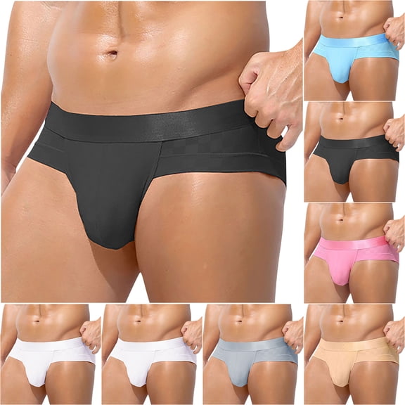 Afuyipoi Men Triangle Underpants,Quick Dry Elastic Waist Lightweight Hipster Briefs Black M