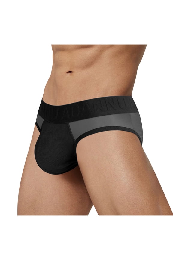 Men Underpants Casual Sports,Low Waist Lightweight Quick Dry Activewear Briefs Black M