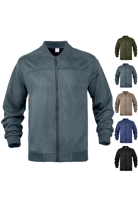 Men Zipper Flying Jacket,With Zipper Warm Windproof Splicing Jacket Black L