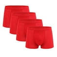 thumbnail image 1 of Afuyipoi Men's 4PC Underwear Set,Breathable Quick Dry Solid Casual Daily Boxers Red 4XL, 1 of 2