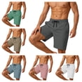 thumbnail image 1 of Afuyipoi Men’s 5" Quick-Dry Swim Shorts with Liner, Waterproof Zip Pocket Drawstring Elastic Waist Lightweight Running Beach Summer Shorts Green Size 3XL, 1 of 10