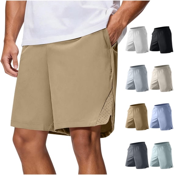 Afuyipoi Men’s 5" Sport Shorts, Quick-Dry Mesh Side Pockets Hidden-Drawstring Elastic Waist Sport & Vacation Shorts Mint Green Size M