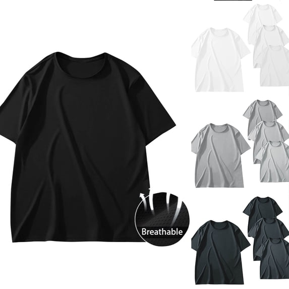 Afuyipoi Men's Big & Tall Tees,Classic Relaxed Everyday Fit Lightweight Casual T-Shirts Dark Gray XL