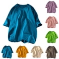 thumbnail image 1 of Afuyipoi Men's Classic Cotton T-Shirt,Classic Fit Cotton Round Neck Casual T-Shirts Blue L, 1 of 9