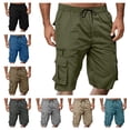 thumbnail image 1 of Afuyipoi Men’s Drawstring Cargo Shorts, Multi-Pocket Elastic Waist Casual Workout Outdoor Summer Half Pants Trekking Shorts Khaki Size XL, 1 of 8
