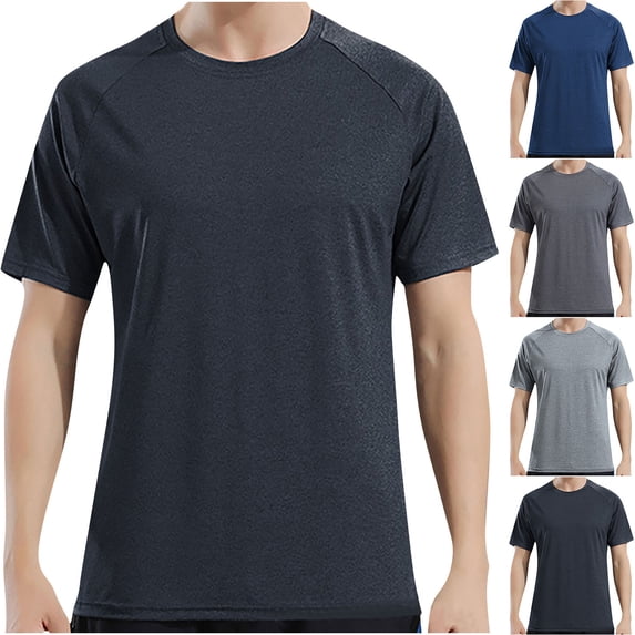 Afuyipoi Men's Everyday Solid Tee,Comfortable Fit Breathable Inclusive Sizing Casual Staple Dark Gray 5XL