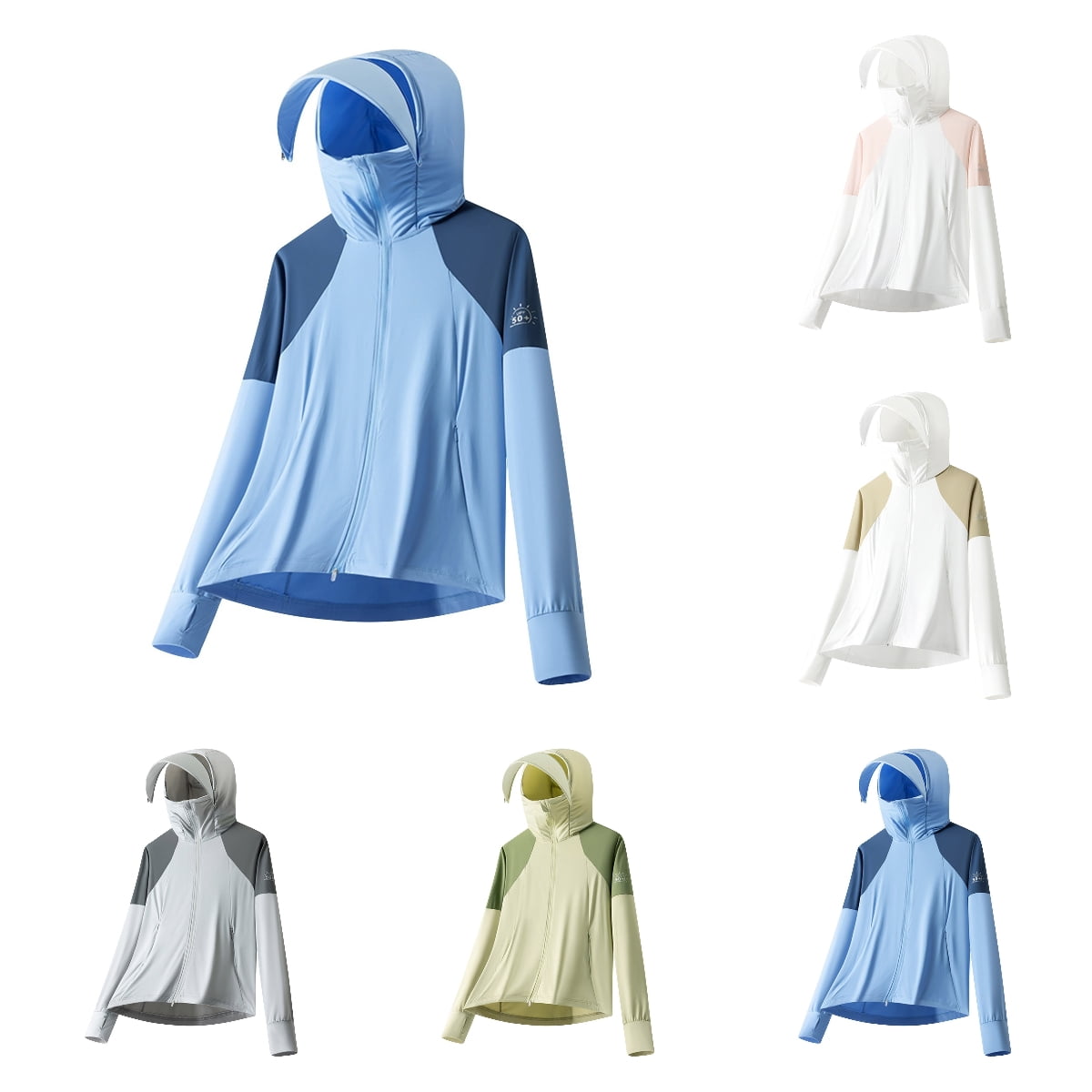 Modular Sun Jacket Afuyipoi Men's Hooded Sunscreen Athletic Jackets,Color Blocked Sun ...