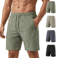 thumbnail image 1 of Afuyipoi Men's Ice Silk Cooling Sports Shorts, Quick Dry Breathable Running Shorts with Zipper Pockets, Lightweight Athletic Outdoor Hiking Shorts Gray Size 2XL, 1 of 7