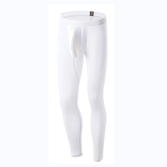 Afuyipoi Men's Ice Silk Leggings, Mid Waist Breathable Plus Size Yoga Pants White L
