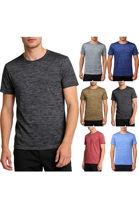 Men's Ice Silk Performance T-Shirt (M-5XL), Cooling Short Sleeve Loose Fit Quick Dry Athletic Top Khaki Size 3XL