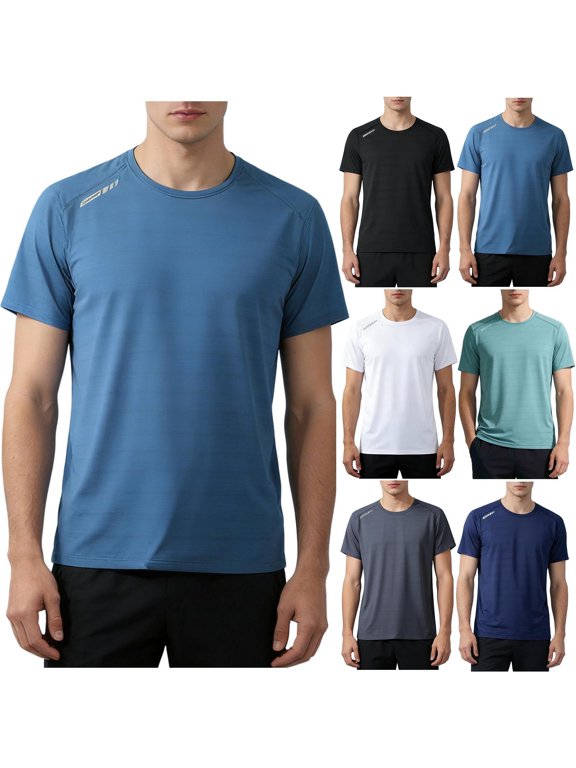 Men's Ice Silk Training Shirt (M-5XL),Cooling Short Sleeve Breathable Quick Dry Performance Athletic Top Green Size XL