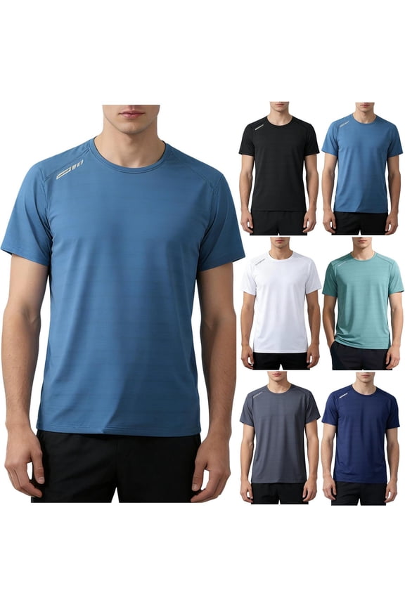 Men's Ice Silk Training Shirt (M-5XL),Cooling Short Sleeve Breathable Quick Dry Performance Athletic Top Green Size XL