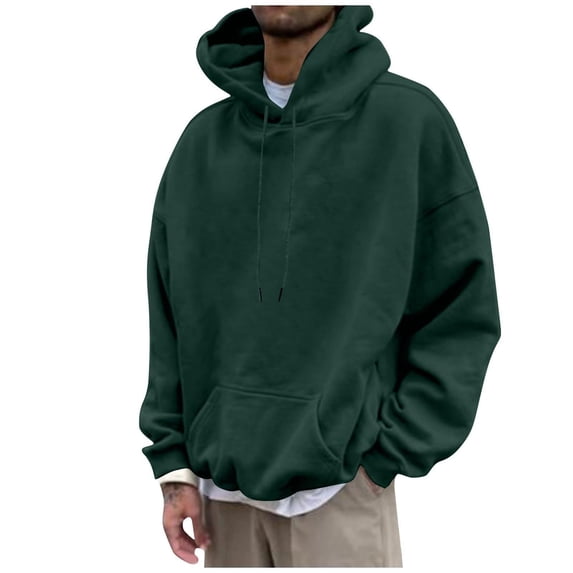 Afuyipoi Men's Long Sleeve Hoodie,Sport Hip Hop Pullover Lightweight Athletic Hoodies Army Green M