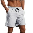 thumbnail image 1 of Afuyipoi Men's Mesh Lined Workout Shorts, Quick Dry Elastic Waist 4-Inch Outdoor Shorts with Pockets White L, 1 of 8
