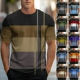 thumbnail image 1 of Afuyipoi Men's Print Sports T - Shirt,Casual Fashion Short Sleeve Round Neck Athletic Tops Gold XL, 1 of 6