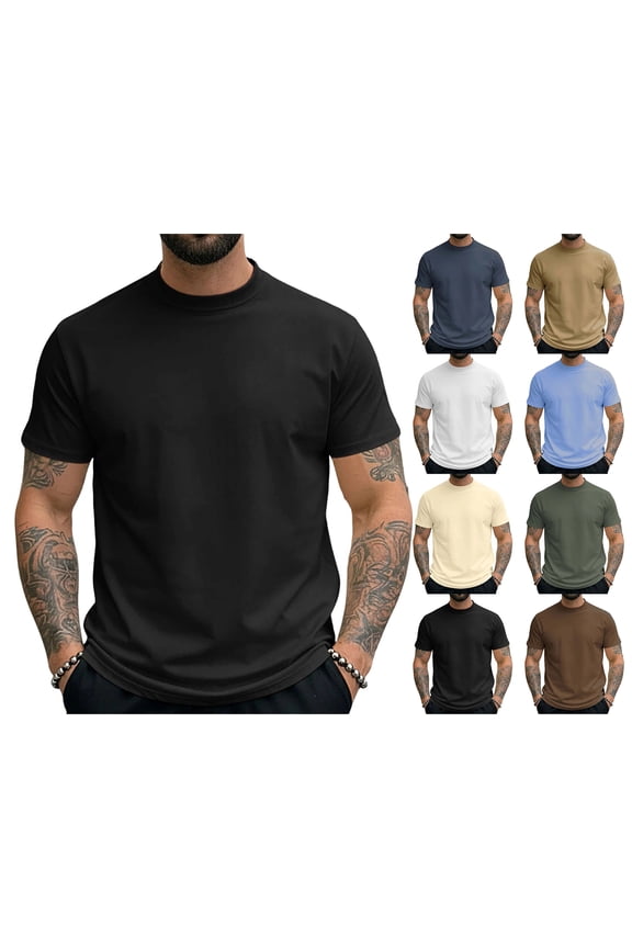 Men's Quick-Dry Athletic T-shirts, Short-Sleeve Base Layer Tee Casual Sport Top Khaki Size M