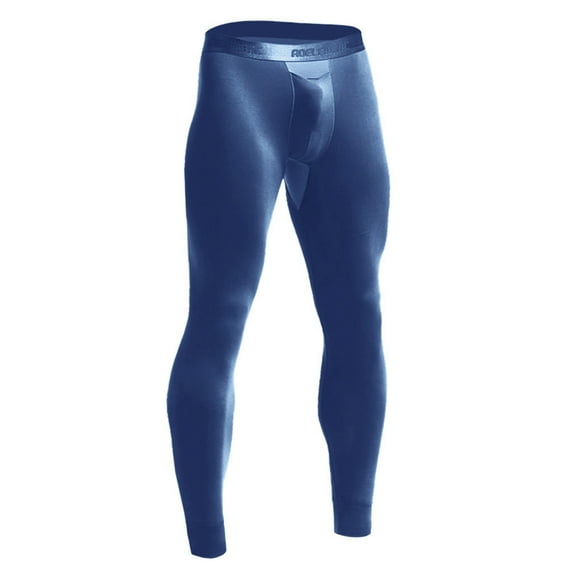 Afuyipoi Men's Solid Casual Bottoms, Breathable Keep Warm Ice Silk Mesh Underwear Bottoms Blue L