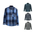 thumbnail image 1 of Afuyipoi Men's Striped Button-Up Big & Tall Shirt,with Pocket Casual Long Sleeve Stylish Quick-drying Shirt Blue 2XL, 1 of 9