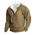 Afuyipoi Men's Sweatshirts Stand Collar Top, 1/4 Zip Vintage Print V Neck Outdoor Long Sleeve