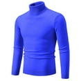 thumbnail image 1 of Afuyipoi Men's Vintage Turtleneck Knitwear,Elastic Fit Pullover Sweate Solid Color rSoft Fleecing Texture Blue 2XL, 1 of 2
