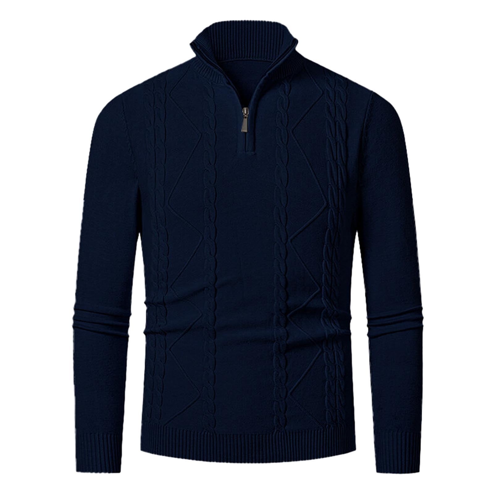 Afuyipoi Men's Winter Sweater,Turtleneck Casual Warmth Solid Knitwear ...