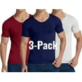 thumbnail image 1 of Afuyipoi Mens 3-pack Lightweight Undershirts V-neck Slim Fit Short Sleeve Tshirts Stretch Tee Tops Navy Size L, 1 of 9