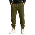 thumbnail image 1 of Afuyipoi Mens Athletic Sweatpants with Pockets Mesh Elastic Bottom Joggers for Men Loose Fit Gym Workout Running Casual Pants Army Green Size M, 1 of 9