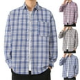 thumbnail image 1 of Afuyipoi Mens Button-Up Shirts,Lightweight Stylish Checkered Long Sleeve Casual Woven Shirts Blue 2XL, 1 of 6