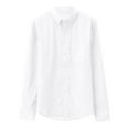 thumbnail image 1 of Afuyipoi Mens Casual Button Up Shirts Long Sleeve Shirts,Lightweight Stand Collar with Pocket Classic Men's Shirt White 2XL, 1 of 6