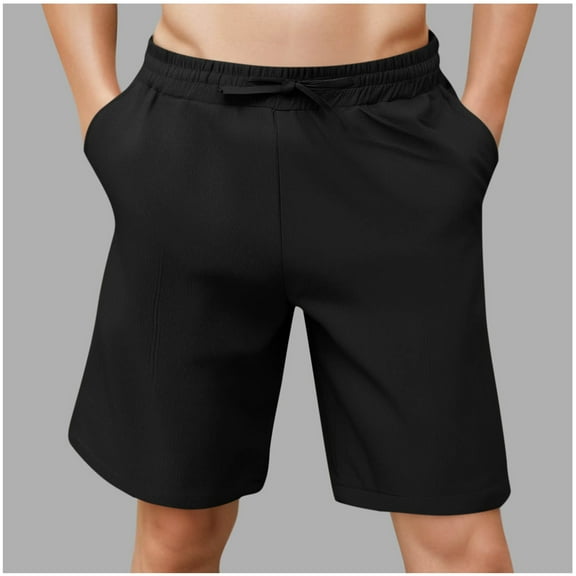 Afuyipoi Mens Casual Shorts Relaxed Fit Stretch Shorts Summer Outdoor Sport Shorts for Men Black Size 3XL