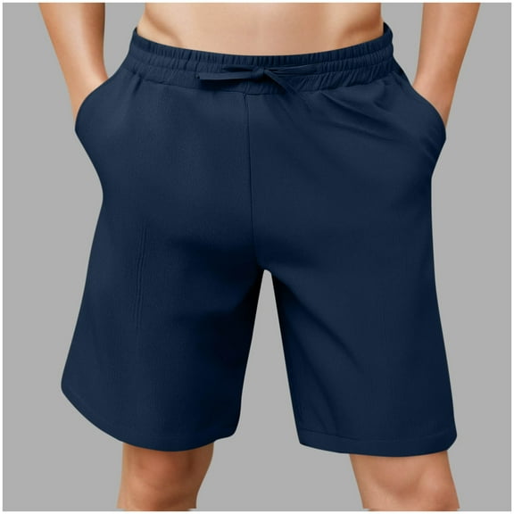 Afuyipoi Mens Casual Shorts Relaxed Fit Stretch Shorts Summer Outdoor Sport Shorts for Men Dark Blue Size M