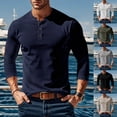 thumbnail image 1 of Afuyipoi Mens Corduroy Henley Shirts, Long Sleeve Button Collar Pullover Top Casual Blouse Shirts Gray M, 1 of 9