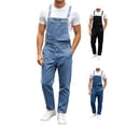 thumbnail image 1 of Afuyipoi Mens Denim Bib Overall Relaxed Fit Multi Pockets Cargo Long Pants Summer Jeans For Work Outdoor Activity Black Size XL, 1 of 8