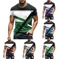 thumbnail image 1 of Afuyipoi Mens Geo-Print Crew Tee,Quick-Dry Tee Casual Short-Sleeve Summer Travel Shirt Purple 5XL, 1 of 7