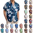thumbnail image 1 of Afuyipoi Mens Hawaiian Shirt, Short Sleeve Button Down Shirts Tropical Floral Summer Beach Shirts Multicolor Size XL, 1 of 6