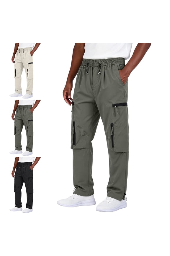 Mens Hiking Pants High Rise Softshell Waterproof Windproof Multi Pocket Outdoor Cargo Trousers Size M-5XL Green Size 5XL