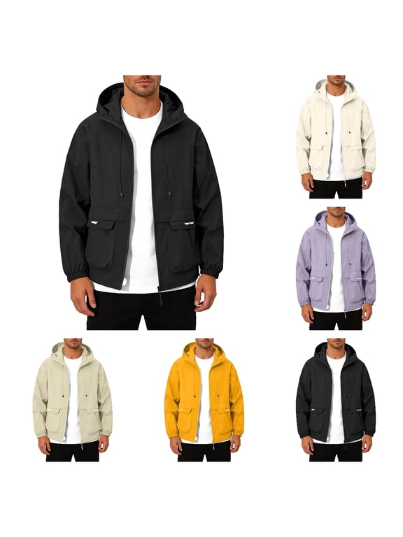 Mens Ice-Silk UV-Protection Jackets,Long Sleeved Zipper Hooded Sun Protective Clothing Black S