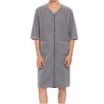 thumbnail image 1 of Afuyipoi Mens One-piece Robe,Quick Dry Bathrobe Lightweight Looose Summer Nightgowns Gray 2XL, 1 of 8