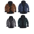 thumbnail image 1 of Afuyipoi Mens Plaid Jacket,Button Long Sleeves Thick Hooded Outwear Coat Jacket Yellow S, 1 of 3