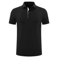 thumbnail image 1 of Afuyipoi Mens Quick Dry Polo Shirts, Sport Golf Shirts Summer Solid Short Sleeve Tops Black, 1 of 3