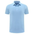 thumbnail image 1 of Afuyipoi Mens Quick Dry Polo Shirts, Sport Golf Shirts Summer Solid Short Sleeve Tops Light Blue, 1 of 3