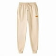 thumbnail image 1 of Afuyipoi Mens Sweatpants,Solid Drawstring Casual Elastic Cuff Jogger Pants Beige XL/40, 1 of 3