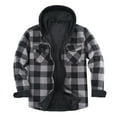 thumbnail image 1 of Afuyipoi Plaid Jacket Men,Button Thick Long Sleeves Hooded Casual Jacket Gray M, 1 of 3