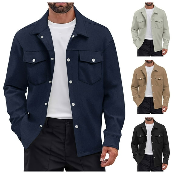 Afuyipoi Plus Size Men's Shirt Button-Up,Long Sleeve Collared Neck Solid Casual Stylish Shirt Navy 2XL