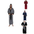 thumbnail image 1 of Afuyipoi Robe for Men,With Pockets Warm Long Sleeved Fleece Plush Hooded Bathrobes Gray S, 1 of 8