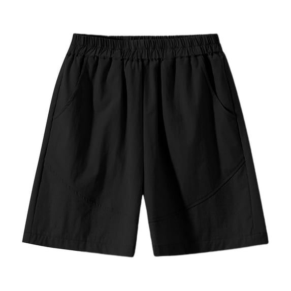 Afuyipoi Shorts for Girls,Solid Color Breathable High Waist Wide Leg Black 11-12