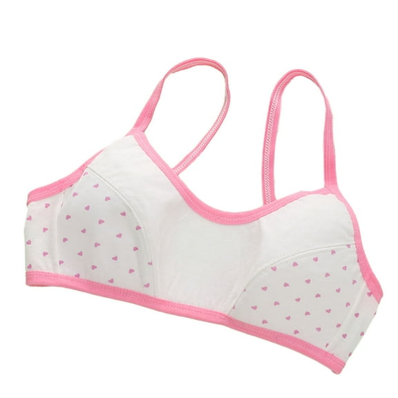 Afuyipoi Sport Bras for Girls Training, School Bralette Solid Comfortable Cotton Bralette Pink Free Size